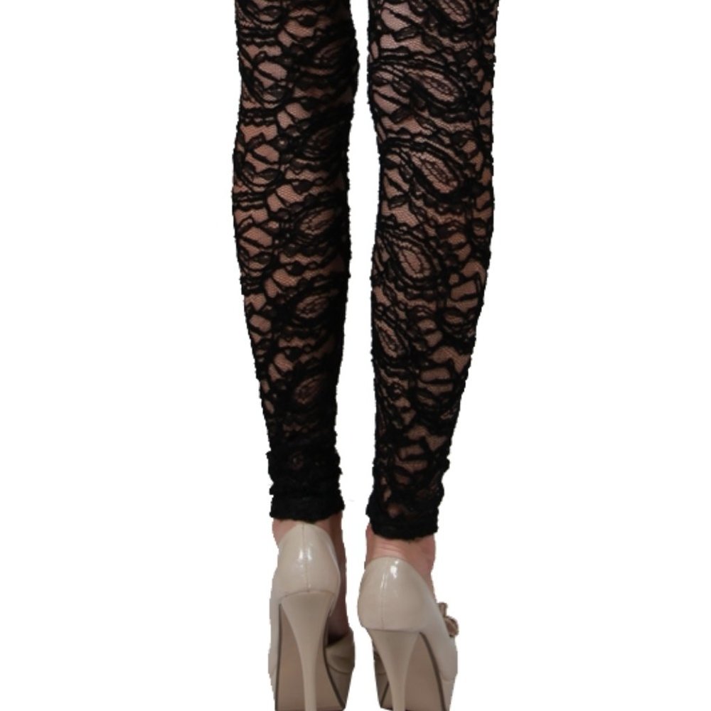 Black Sexy Stretchy Knit Leggings - Picture 5 of 6